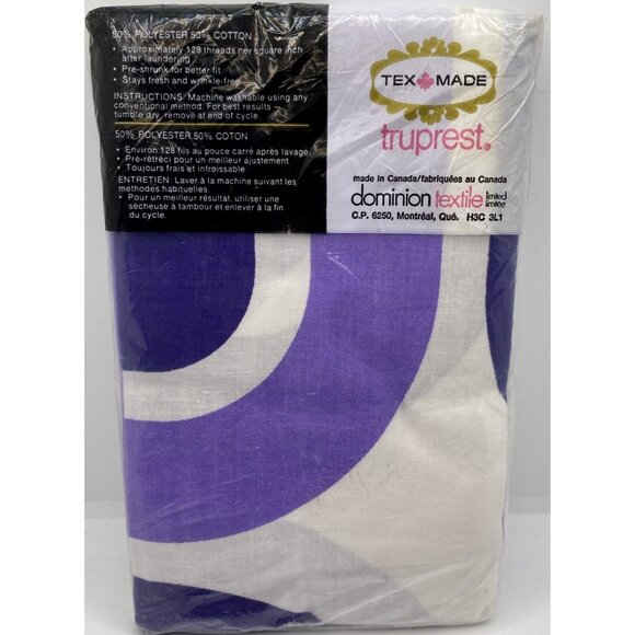 Texmade Labyrinth Truprest Set of 2 Pillow Cases Geometric Links 1970s Purple - Picture 6 of 12